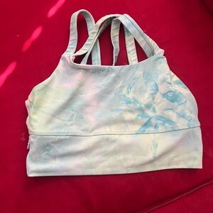 Senita Athletics Sierra Tie Dye Green and Blue Sports Bra Size Large